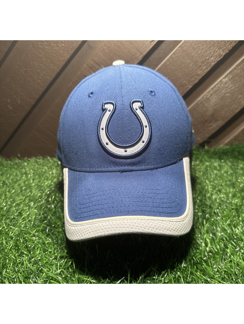 New Era 39THIRTY Indianapolis Colts Hat Cap Blue White Stretch Fit Size L/XL NFL